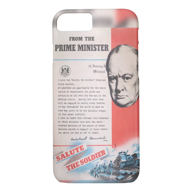 Winston Churchill, Reprint of British WW2 poster Case-Mate iPhone Case (Back)