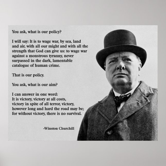 Winston Churchill Victory Poster (Front)