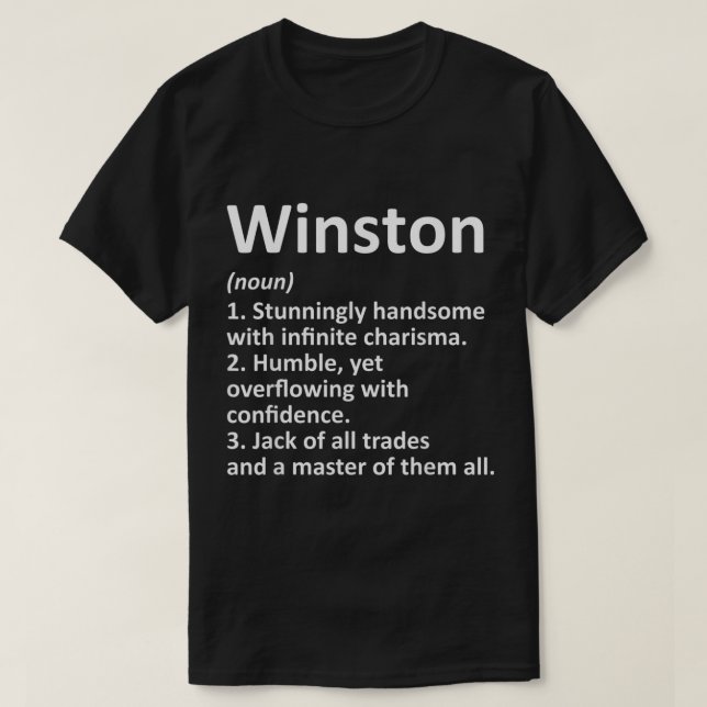 WINSTON Definition Personalized Name Funny Birthda T-Shirt (Design Front)