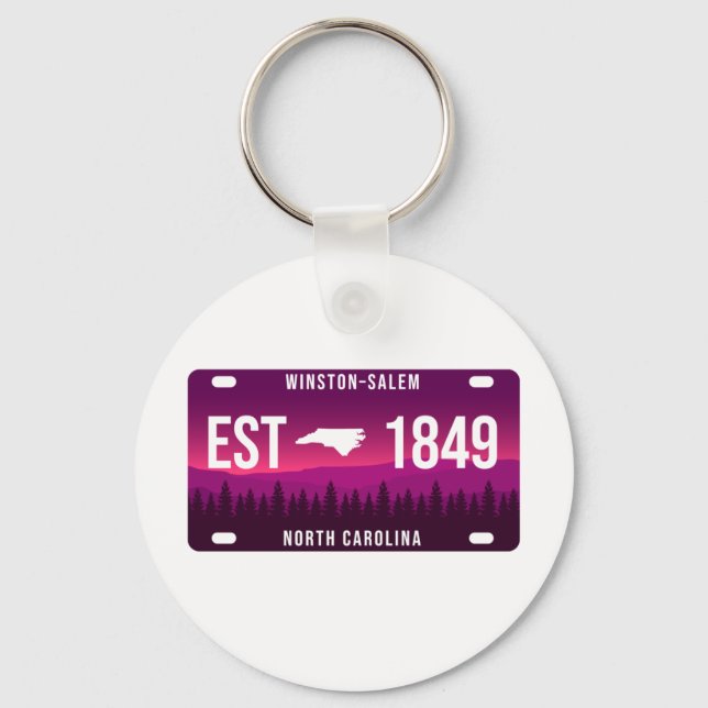 Winston-salem North Carolina License Plate Keychain (Front)