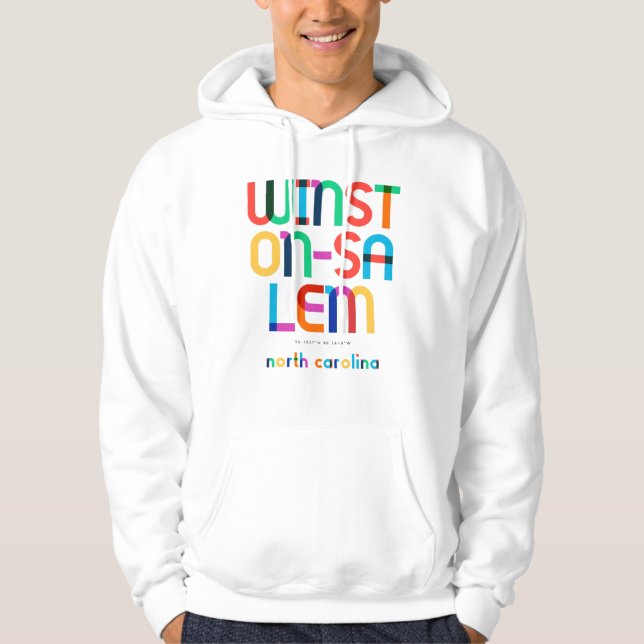 Winston–Salem North Carolina Mid Century, Pop Art, Hoodie (Front)