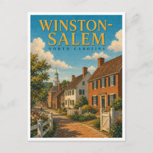 Winston-Salem North Carolina Old Salem GeoSaga Postcard