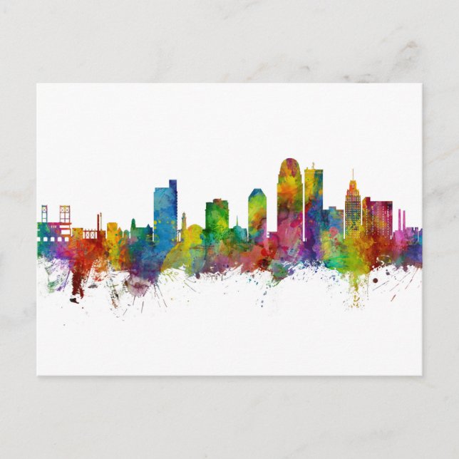 Winston-Salem North Carolina Skyline Postcard (Front)