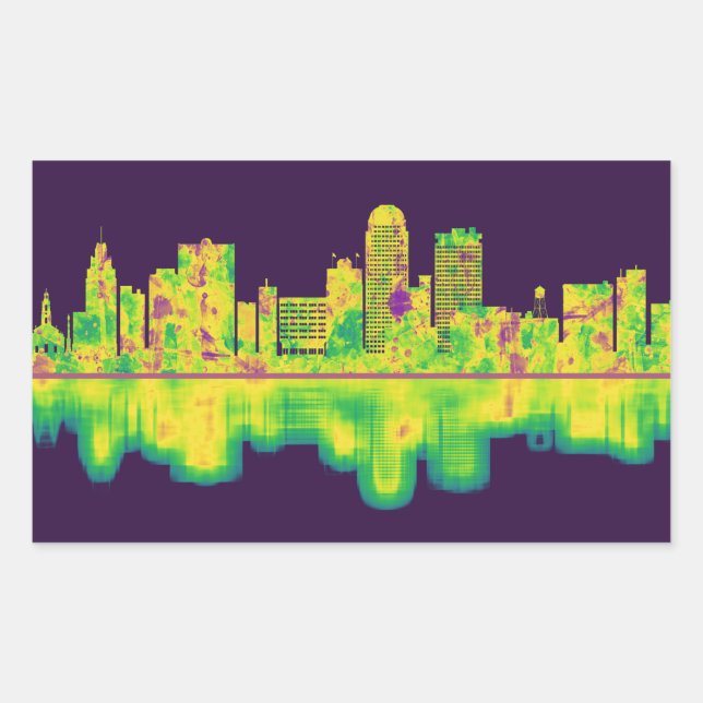 Winston-Salem North Carolina Skyline Sticker (Front)