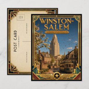 Winston-Salem North Carolina Vintage Art Deco Postcard