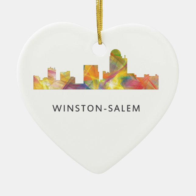 WINSTON - SALEM, NTH CAROLINA SKYLINE - CERAMIC ORNAMENT (Front)