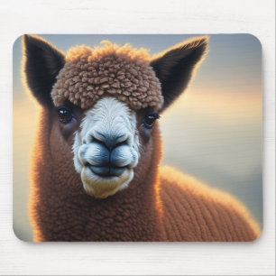 Winston The Brown Alpaca,  Mouse Pad