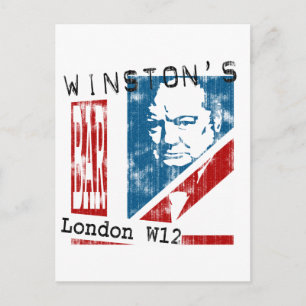 Winston's Bar, London (worn look) Postcard