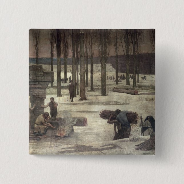 Winter, 1889-93 2 inch square button (Front)