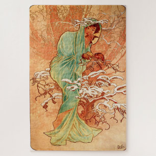 Winter 1896: An Art Nouveau by Mucha  Jigsaw Puzzle