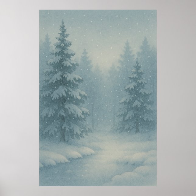Winter 1, Snowfall Silence, Seasonal Print   (Front)