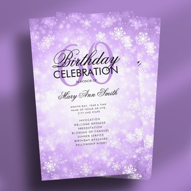 Winter 60 Birthday Program Purple Wonderland Menu (Winter 60 Birthday Program Purple Wonderland Menu)