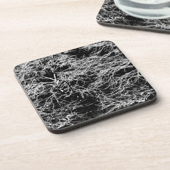'Winter Abstract' Cork Coaster Set (Left Side)