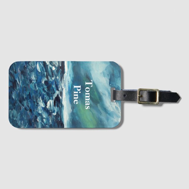 Winter Abstract Painting Luggage Tag (Front Horizontal)