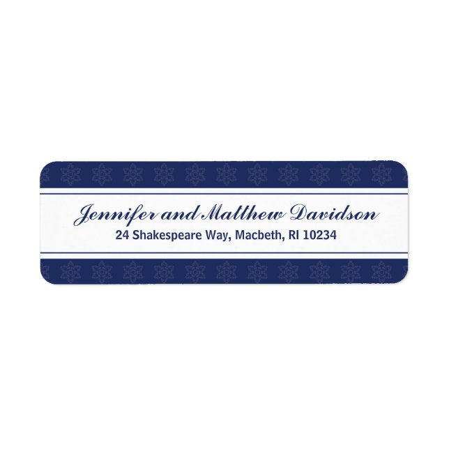 Winter Address Label in Navy (Front)