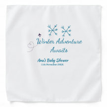 Winter Adventure awaits baby shower blue snowflake