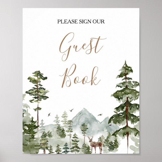 Winter Adventure Awaits Couple Shower Guest Book (Front)