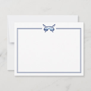 Winter Adventure Stationery Elegant Ski Thank You Card