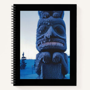 Winter Alaska Totem Pole Photo Designed Notebook