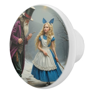 Winter Alice ceramic knob