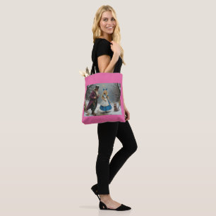 Winter Alice pink shoulder tote bag