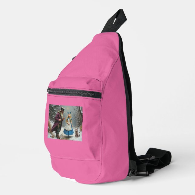 Winter Alice pink sling bag backpack (Right Corner)