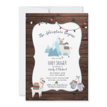 Winter Alpaca Baby Shower Invitation