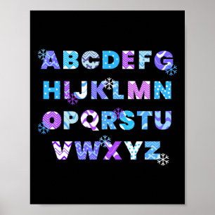 Winter Alphabet Abcs Kindergarten Teacher Kids Poster