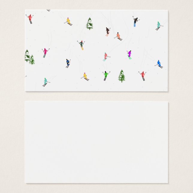 Winter Alpine Skiers Skiing Ski Skis Pattern (Front & Back)