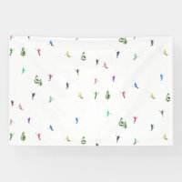 Winter Alpine Skiers Skiing Ski Skis Pattern