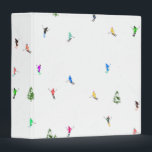 Winter Alpine Skiers Skiing Ski Skis Pattern Binder<br><div class="desc">Cool winter themed skier pattern design with skiers skiing down alpine ski resort slopes among snow covered fir trees in alps. Freeride skiers are wearing colourful vintage retro ski suits, skiing downhill with skis on a white snowy mountain landscape background. Wonderful winter sport fun gift for a skier in your...</div>