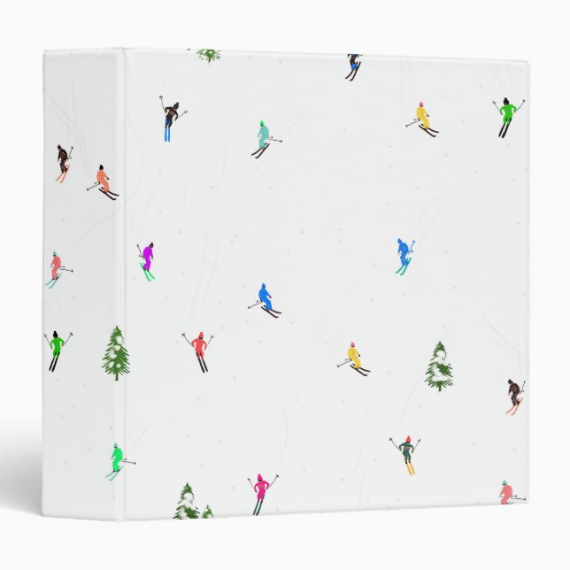 Winter Alpine Skiers Skiing Ski Skis Pattern Binder (Front/Spine)