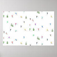 Winter Alpine Skiers Skiing Ski Skis Pattern