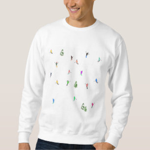 Winter Alpine Skiers Skiing Ski Skis Pattern Sweatshirt