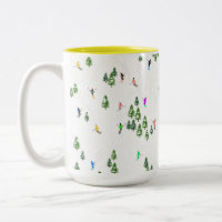 Winter Alpine Skiers Skiing Ski Skis Pattern