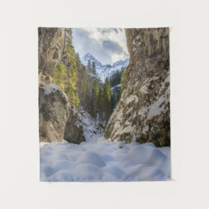 Winter and spring valley and mountains tapestry