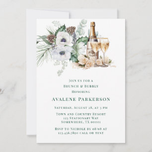Winter Anemone Hand-Painted Brunch & Bubbly Invitation