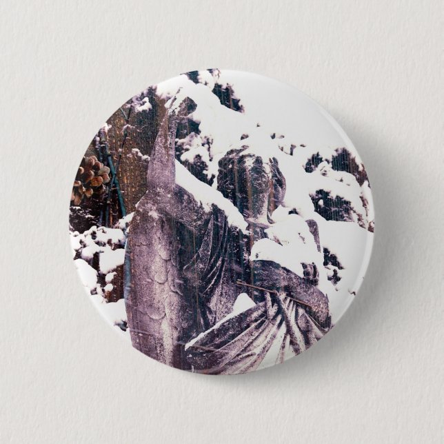 Winter Angel 2 Inch Round Button (Front)