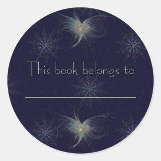 Winter Angel Fractal Art Classic Round Sticker