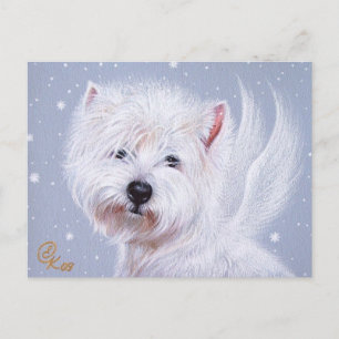Winter Angel (Westie) Postcard