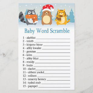 Winter animals Baby word scramble game
