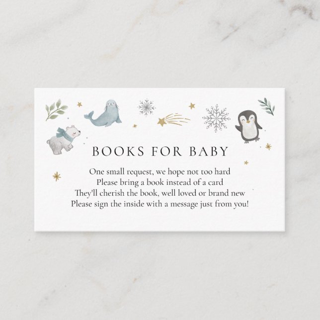 Winter Animals Books for Baby insert card (Front)