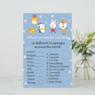 Winter animals christmas around the world game