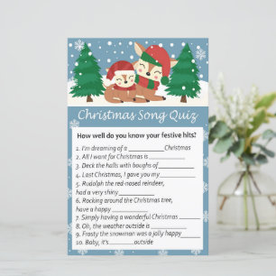 Winter animals christmas song quiz game