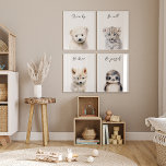 Winter Animals Gender Neutral Baby Shower Gift<br><div class="desc">Set of Winter Animals Gender Neutral Nursery wall art. This set of 4 animal prints will be the perfect addition to your kids room or Baby Nursery.</div>