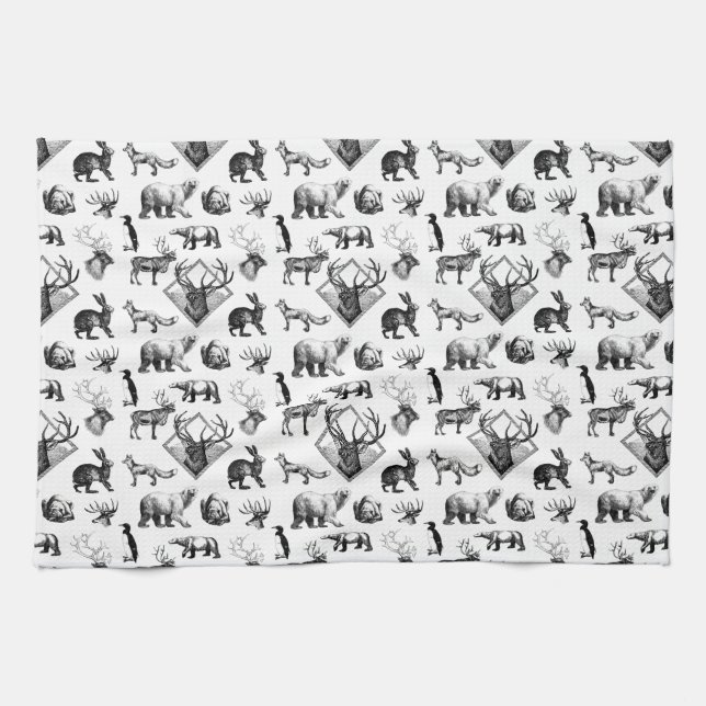 Winter Animals Tea Towel (Horizontal)