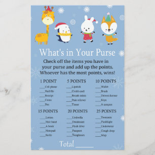 Winter animals What's in your purse game