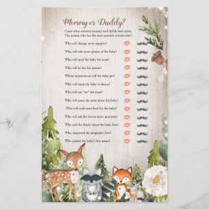 Winter Animals Woodland Mommy or Daddy Game