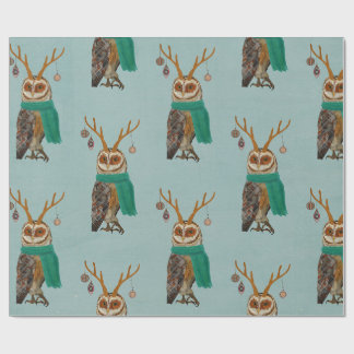 WINTER ANTLER OWL Wrapping Paper