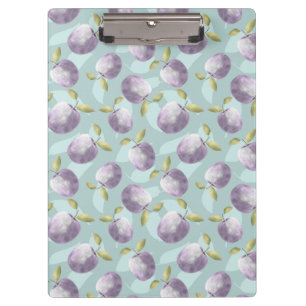 Winter apples cold green and purple pattern clipboard